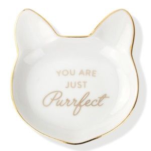 Cat head Ceramic ring trinkets tray